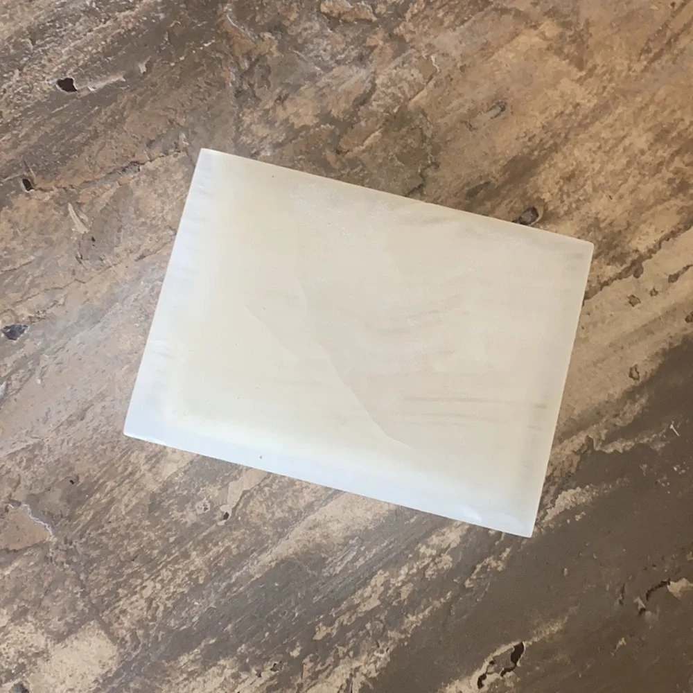 Vintage Marble Hinged Lid Trinket Box Ivory​​​​​​​​